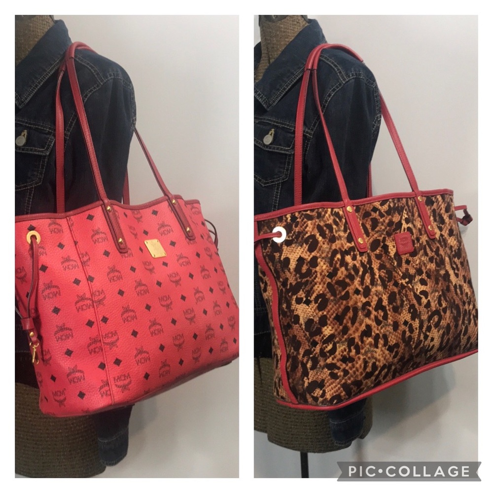 Authentic MCM Pink Reversible Tote & MCM Dust Bag